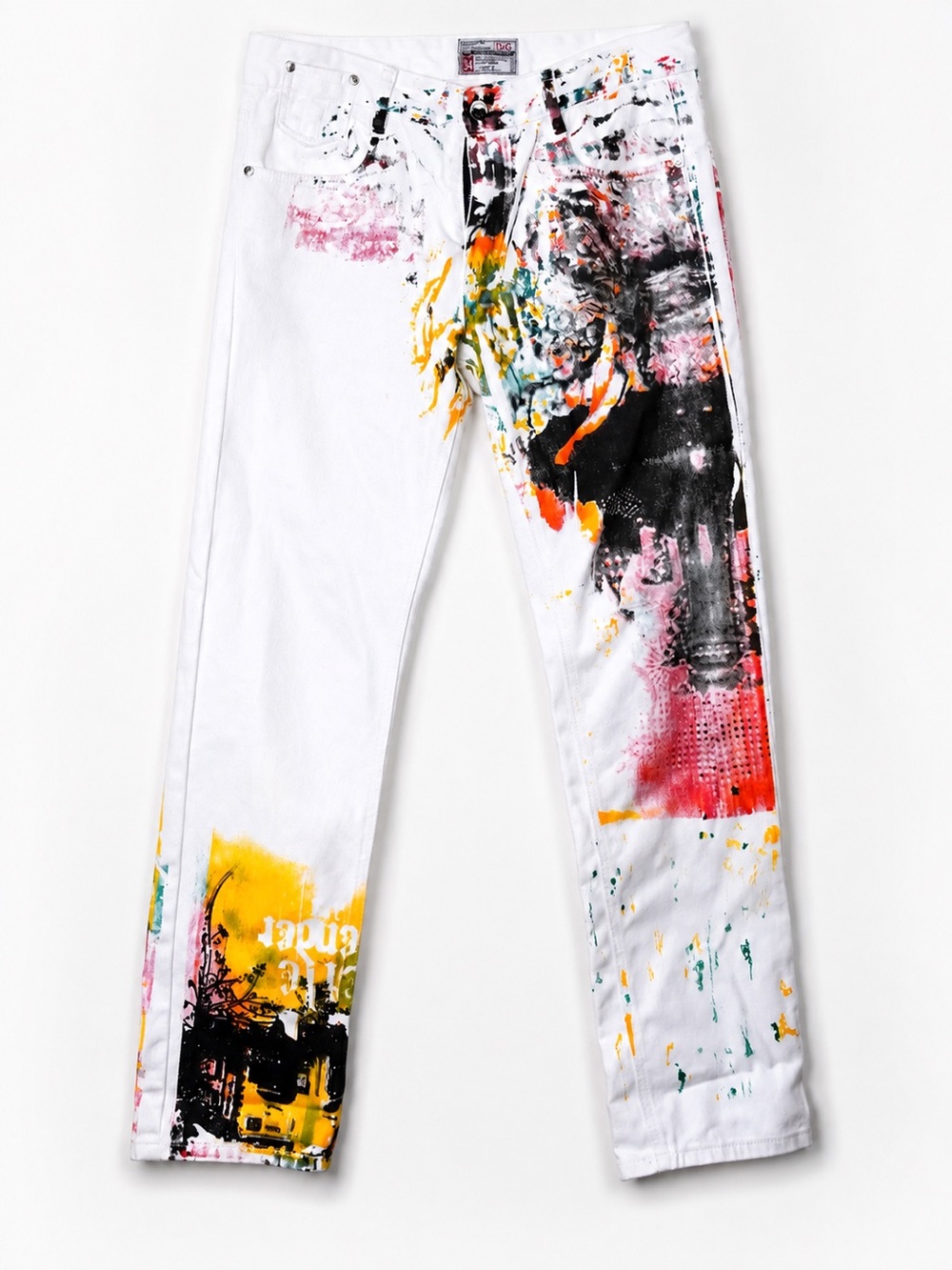 Vintage Y2K D&G Dolce & Gabbana Graffiti Art Print Jeans Made In Italy W35